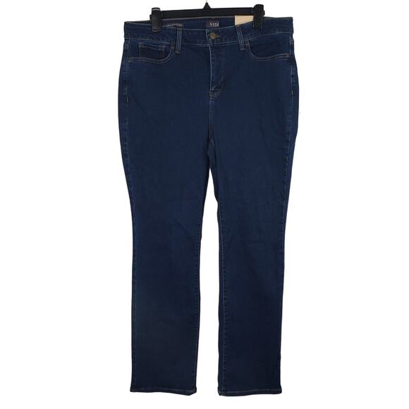 NYDJ Marilyn Straight Jeans Womens Size 16 Quinn Blue Hi-Rise Workwear Plus NWT - Picture 1 of 13